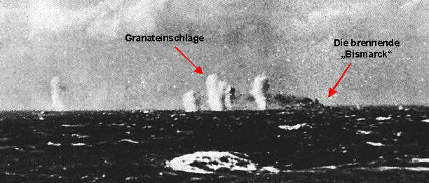 Die Bismarck unter Beschu